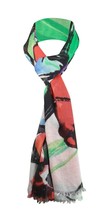 Collection XIIX Multi Color Painted Garden Fringe Scarf One Size White M... - $16.83