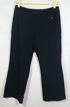 Larry Levine Womens Pants Size 16 Pinstripe Black Career Dress Trousers Evening - £7.46 GBP