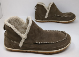 LL Bean Mountain Moc Slippers Bootie Fur Lined Shoes 510523 Brown Women ... - $34.64