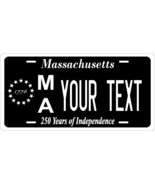 Massachusetts 250th Black License Plate Personalized  Auto Bike Motorcycle - $10.99+