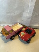 Vintage TONKA Steel Toys Pink Pick-Up Truck Red Fun Buddy Dune Buggy - £9.88 GBP