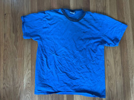 Nike Mens Vtg Royal Blue T Shirt Y2K Royal Blue Size L Short Sleeve 2000s - £7.85 GBP