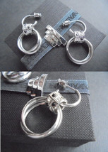 EMPORIO ARMANI EARRINGS ring shape in sterling silver 925 and with Swarovski Ori - $70.00