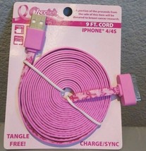 Breast Cancer Awareness IPHONE 4 4S -  9 Ft. Charging / Sync Cord Tangle... - £4.78 GBP