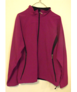 North End Plum Rose Black Trim Long Sleeve Full Zip Jacket Women Size L ... - $18.95