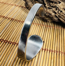 Stainless Steel Bracelet Spoon Handle Boho Handmade Cuff Smooth Non Tarnish - £27.96 GBP