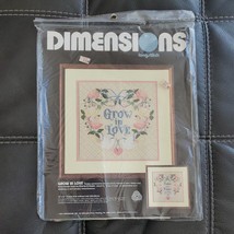Vintage 1984 Dimensions Longstitch “Grow In Love” Kit 12x12 New Cross St... - $27.54