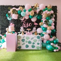 Deep forest Birthday party balloon garland decor, Pink green gold balloo... - $29.95