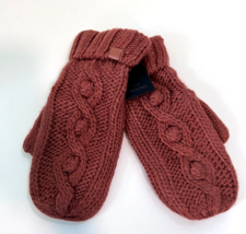Men Women&#39;s Winter Glove Brown Knit Mitten Cozy Lining Thick Warm Soft - £8.92 GBP
