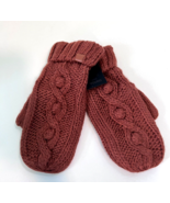 Men Women&#39;s Winter Glove Brown Knit Mitten Cozy Lining Thick Warm Soft - £9.01 GBP