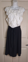 Spense Black White Ruffle Top Sheath Dress Sleeveless Size 10 NWT - £14.09 GBP