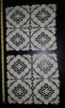 2 Vintage Handmade 9.5 inch Square Crochet Doilies or Mats - $17.99