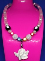 Inquisitive Angel Heart and Star Pearl Necklace - £5.48 GBP