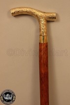 Handmade Design Solid Peacock Handle Vintage Gift Wood Walking Stick Can... - $35.27