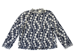 NWT Sezane Eglantine Blouse in Marine Blue Embroidered Eyelet Top 34 US 2 - £88.85 GBP