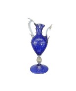 Vintage Venetian cobalt blue gold and controlled bubbles ewer form sculp... - £1,269.99 GBP
