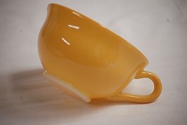 Old Vintage Ovide by Hazel Atlas Pastel Butterscotch Footed Cup Milk Glass MCM - £7.90 GBP