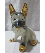 Vtg  Porcelain Scottie Dog Scottish Terrier Figurine Gold Accent Hand Pa... - $25.00