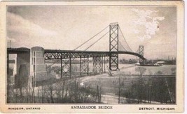 Detroit Michigan Windsor Ontario Postcard Ambassador Bridge - £2.35 GBP