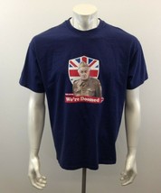 Dad&#39;s Army BBC TV Sitcom T Shirt We&#39;re Doomed Men&#39;s XL Blue Crew Neck - $7.92