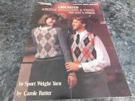 Crocheted Argyle Sweaters &amp; Vests Leaflet 284 - £2.34 GBP