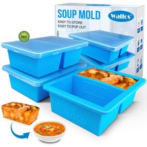 Silicone Soup Freezer Container, 1-Cup Soup Freezer Cube Tray With Lid Prevents  - £30.36 GBP