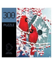 Red Cardinal Jigsaw Puzzle Winter 300 Piece Durable Pieces 11&quot; x 16&quot; Lei... - $18.80