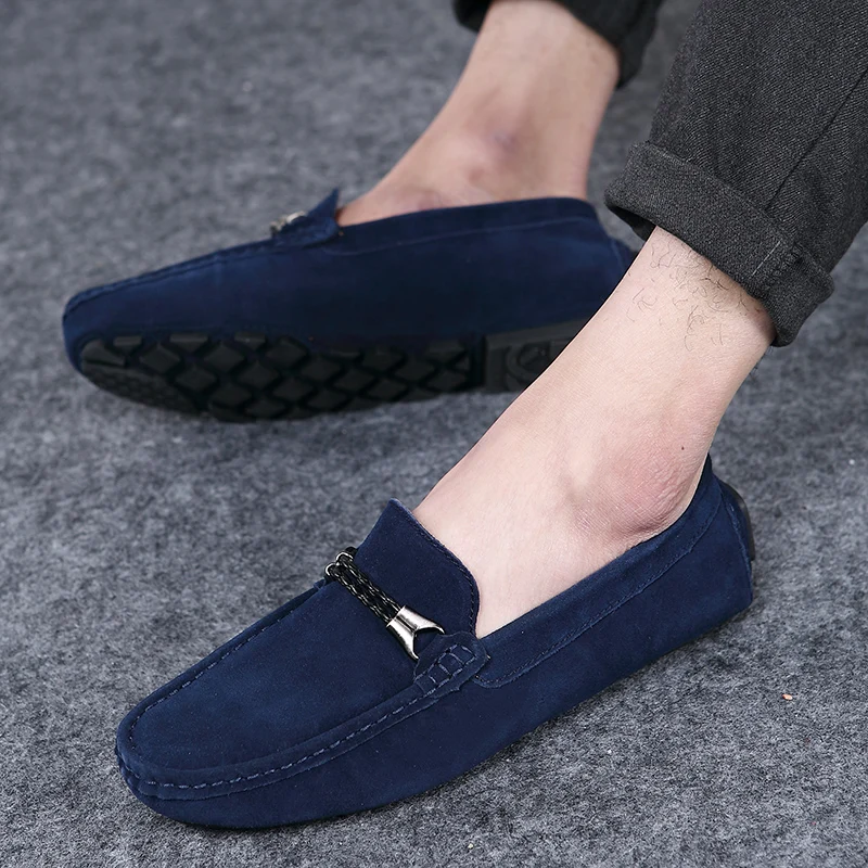 Summer New Boat Shoes Men Genuine Leather Suede Loafer for Men Flats Rop... - £37.04 GBP