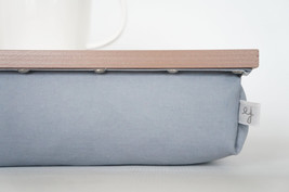 Lap tray with support pillow - pastel nude with Grey cotton pillow - £38.71 GBP