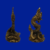 Thai Amulet Of Naga King In Brass, Wat Ceremony Edition, Cultural Keepsake - $731.45 MXN
