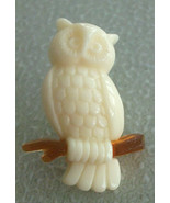 Vintage Avon Lucky Friends Owl Pin White &amp; Brown Lucite - £13.63 GBP