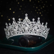 Luxury Rhinestone Silver Bridal Tiaras Crown | Zirconia Princess Bridal Tiara - £24.05 GBP