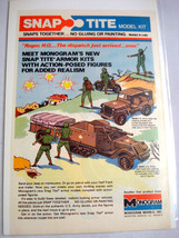 1976 Color Ad Monogram Snap-Tite Military Armor Kits - $7.99