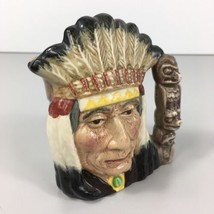D6614 North American Indian Toby Mug Royal Doulton Character Jug Totem Handle 4&quot; - £31.13 GBP