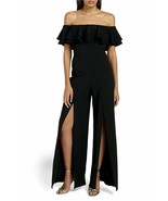 Missguided Bardot Off the Shoulder Jumpsuit Sz 10 Black - $1,508.15 MXN