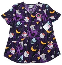 Scrubstar Women&#39;s Sanrio Hello Kitty Night Forest Scrub Top Multicolor Size XL - £15.28 GBP