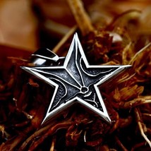 Baphomet Satanic Inverted Pentagram Star Pendant Stainless Steel Necklace Gift - £17.66 GBP