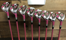 DEMO Petite Ladies Pink Majek Golf Clubs Hybrid Set #4-SW Lady Flex 3041-RCNB - £393.78 GBP