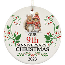 Our 9th Anniversary 2023 Ornament Gift 9 Years Christmas Cute Squirrel Couple - $14.80