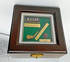 Wooden Golf Shadow Box 4.5”x4.5”x2.5”  Men’s Jewelry Box/Case Vintage &amp; Unique! - £7.98 GBP