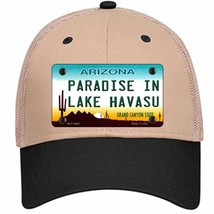 Paradise In Lake Havasu Arizona Novelty Khaki Mesh License Plate Hat - £22.70 GBP