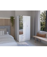 White 3-Door Mirrored Armoire - Riverside - $923.99