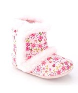 Girls Booties Baby Crib Shoes Jumping Beans Adel Pink Floral NEW $25-sz 3 - $7.92