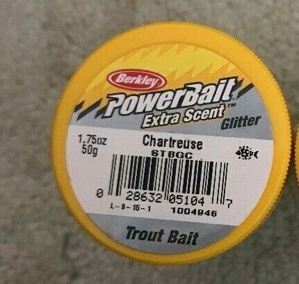 BERKLEY PowerBait Extra Scent Glitter•Chartreuse•STBGC•1004946 Ships N 24h - $9.78