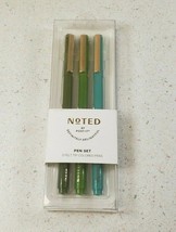 NOTED by Post-it 3 Pack  Felt Tip Pens Green, Dark Green &amp; Light Green NIP - £9.76 GBP