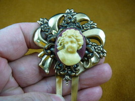 (chs10-2) Cupid cameo brass hair pin pick stick comb accessory - $28.97