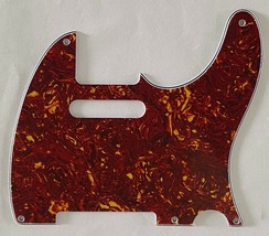 Electric Guitar Pickguard For Fender Telecaster 5 Hole Style 4 Ply Red Tortoise - $10.39