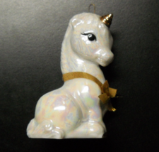 Hallmark Keepsake Christmas Ornament 1990 Baby Unicorn Porcelain Gold Accents - £7.05 GBP