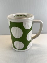 Starbucks Golf Mug Green White Coffee Cup Dimpled 2007 Large Dad Gift - $7.34