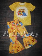 NEW Boutique Winnie the Pooh Bleached Shirt Girls Bell Bottom Outfit Set - £5.58 GBP+